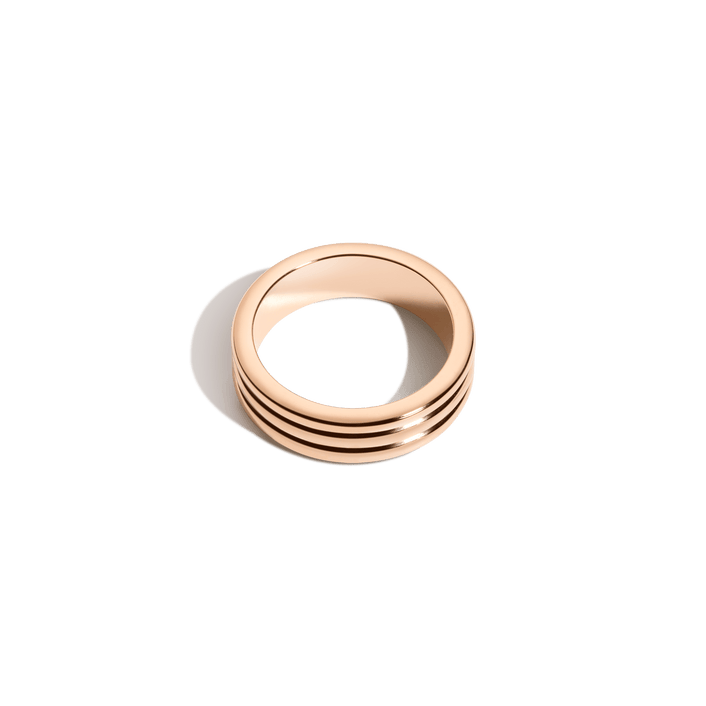 Triple Row Ring Vermeil 14k 18k Rose Gold