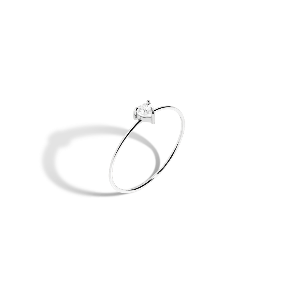 Heart White Sapphire Gold Ring