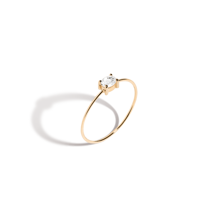 Oval White Sapphire Gold Ring