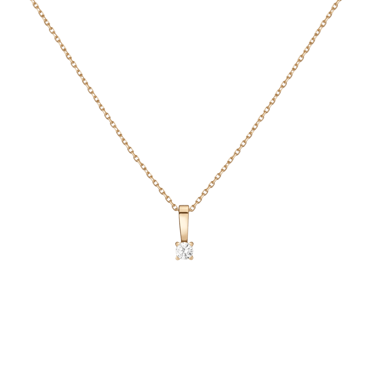 Diamond Solitaire Pendant 14k Yellow Gold 0.25ct Lab-grown Natural