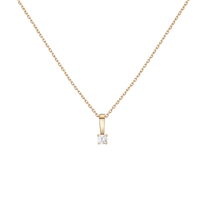 Diamond Solitaire Pendant 14k Yellow Gold 0.25ct Lab-grown Natural