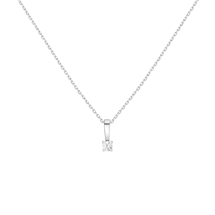 Diamond Solitaire Pendant 14k White Gold 0.25ct Lab-grown Natural