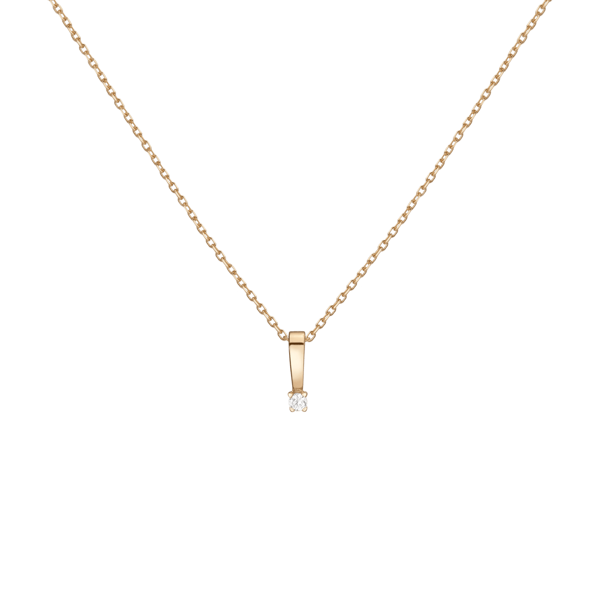 Diamond Solitaire Pendant 14k Yellow Gold 0.06ct Lab-grown Natural