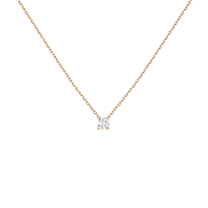 Diamond Solitaire Necklace 14k Yellow Gold 0.50ct Lab-grown Natural First