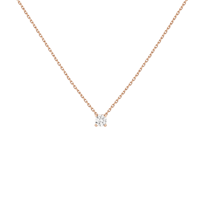 Diamond Solitaire Necklace 14k Rose Gold 0.50ct Lab-grown Natural First