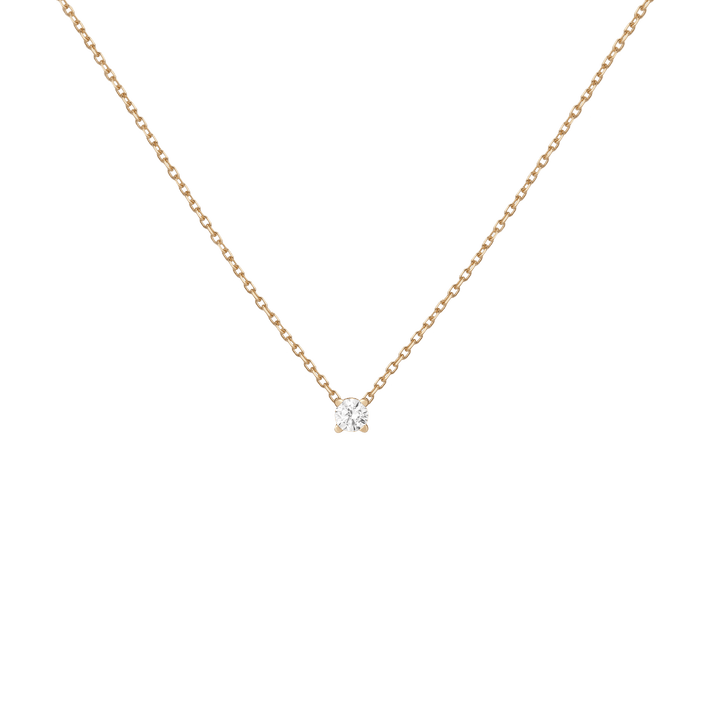 Diamond Solitaire Necklace 14k Yellow Gold Lab-grown Natural 0.25ct