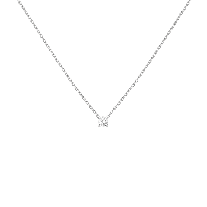 Diamond Solitaire Necklace 14k White Gold Lab-grown Natural 0.25ct