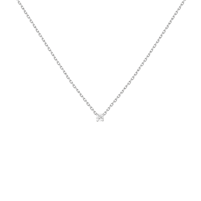 Diamond Solitaire Necklace 14k White Gold Lab-grown Natural 0.12ct