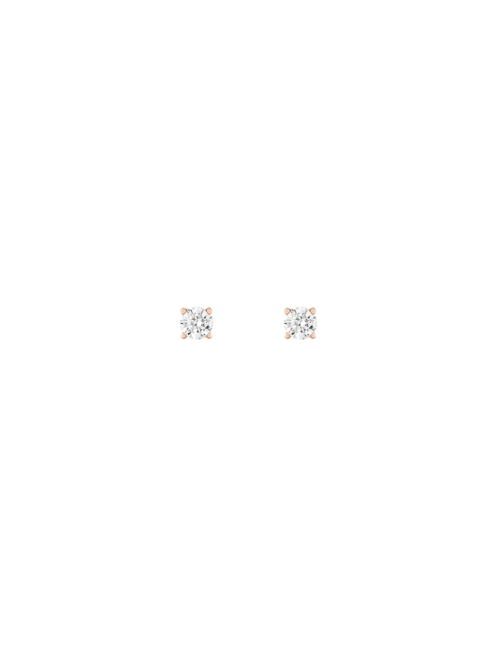Diamond Stud Earrings - Lab 14k Rose Gold 1.00ct Pair Single First