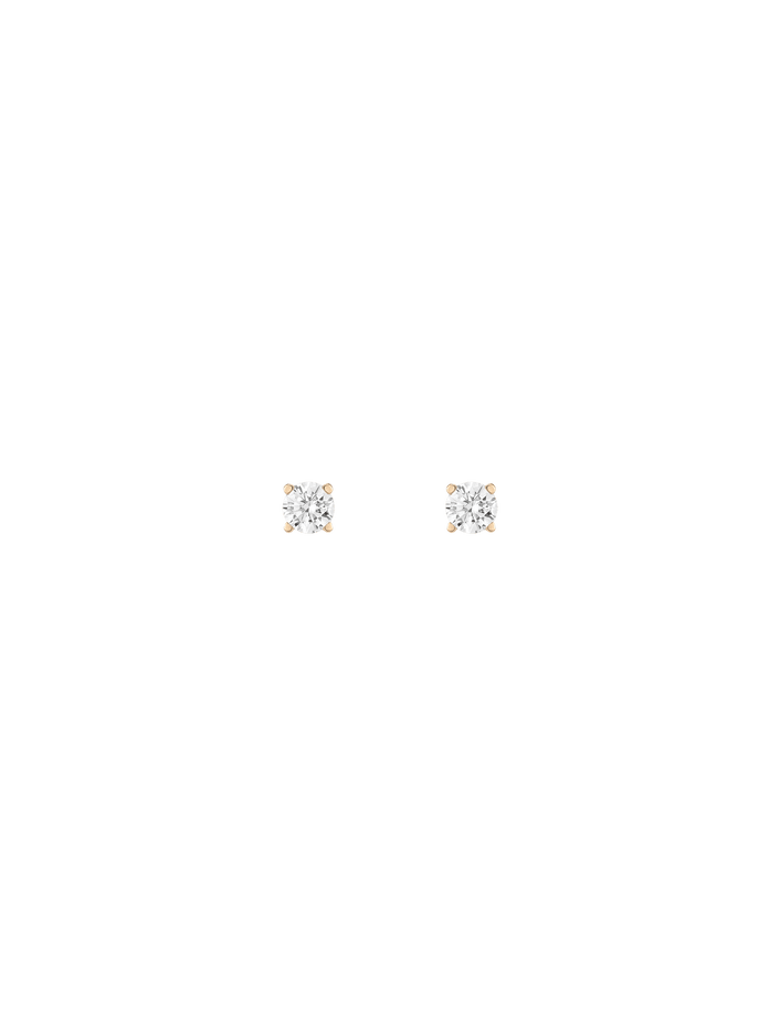 Diamond Stud Earrings - Lab 14k Yellow Gold 1.00ct Pair Single First