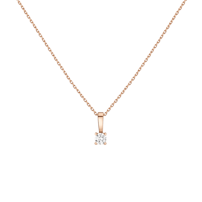 Diamond Solitaire Pendant 14k Rose Gold 0.50ct Lab-grown Natural First