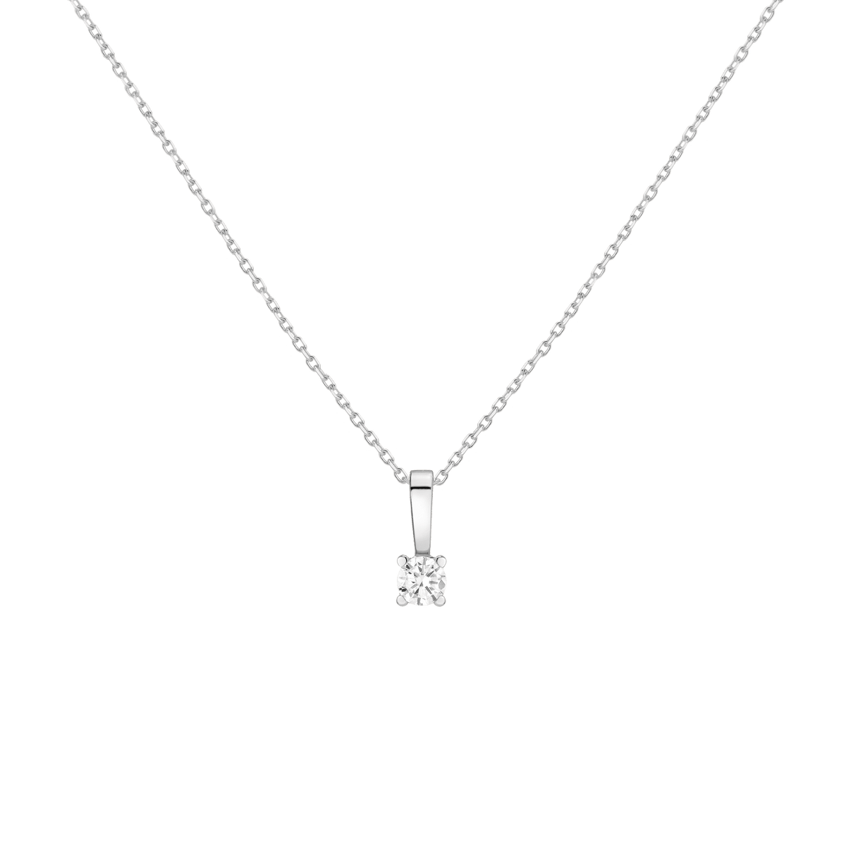Diamond Solitaire Pendant 14k White Gold 0.50ct Lab-grown Natural First