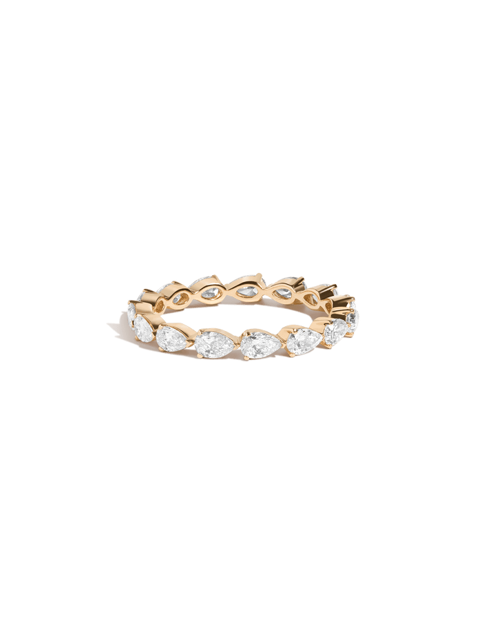 Pear Diamond Eternity Ring 14k 18k Yellow Gold First Lab-grown Natural