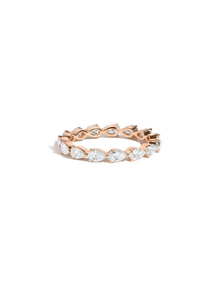 Pear Diamond Eternity Ring 14k 18k Rose Gold First Lab-grown Natural