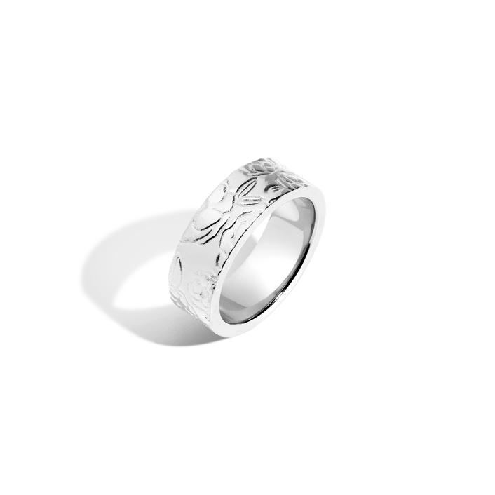 AURATE X MACENNA: Rose Garden Ring Vermeil 14k White Gold First