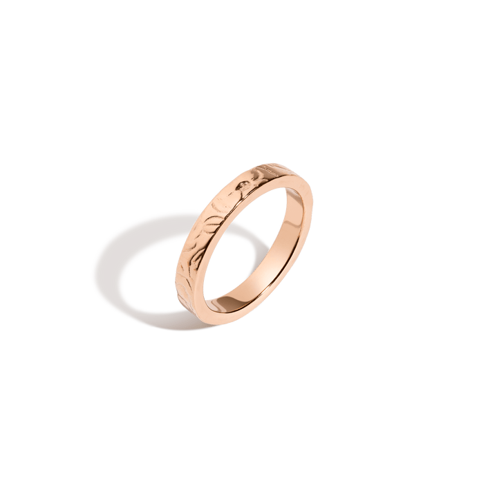 AURATE X MACENNA: Mini Rose Garden Ring Vermeil 14k Rose Gold First