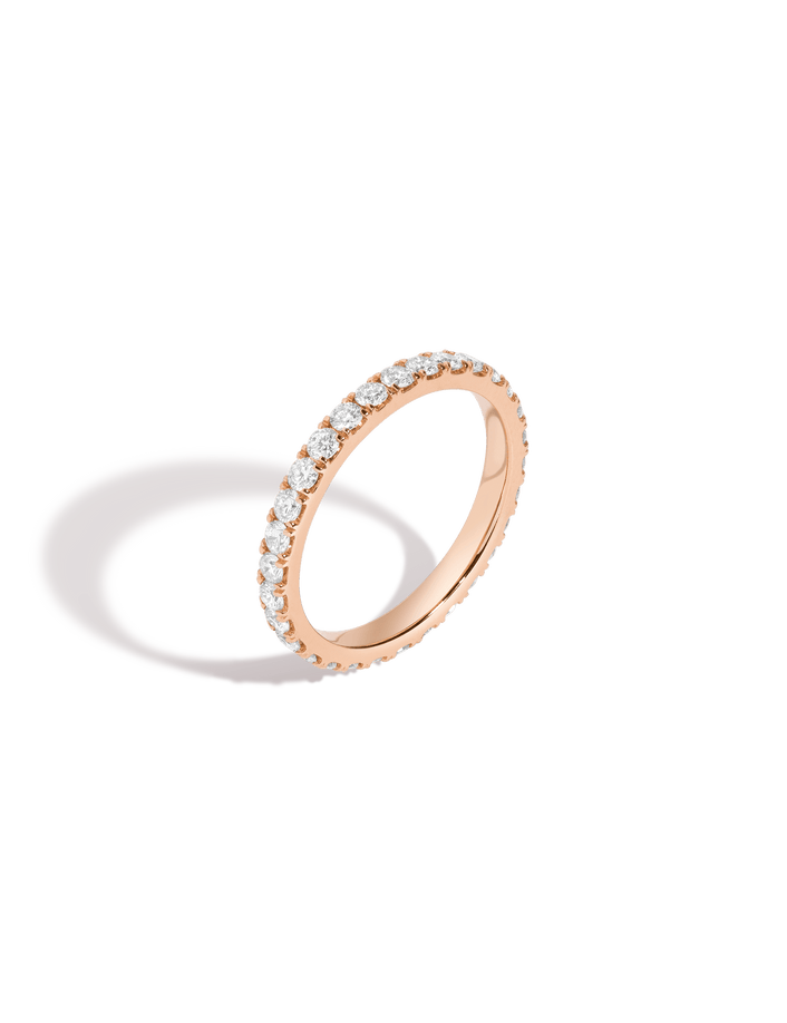 Round Diamond Eternity Ring 14k 18k Rose Gold Lab-grown Natural First