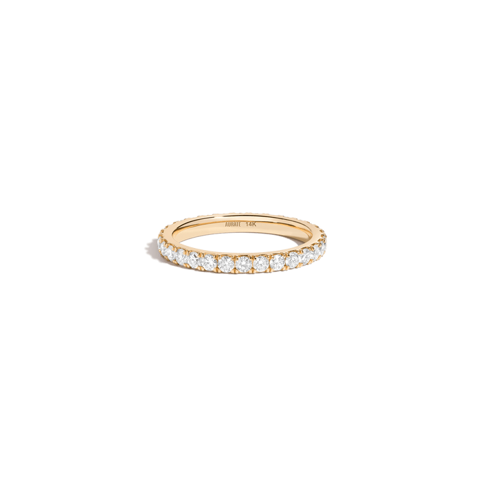 Round Diamond Eternity Ring 14k 18k Yellow Gold Lab-grown Natural