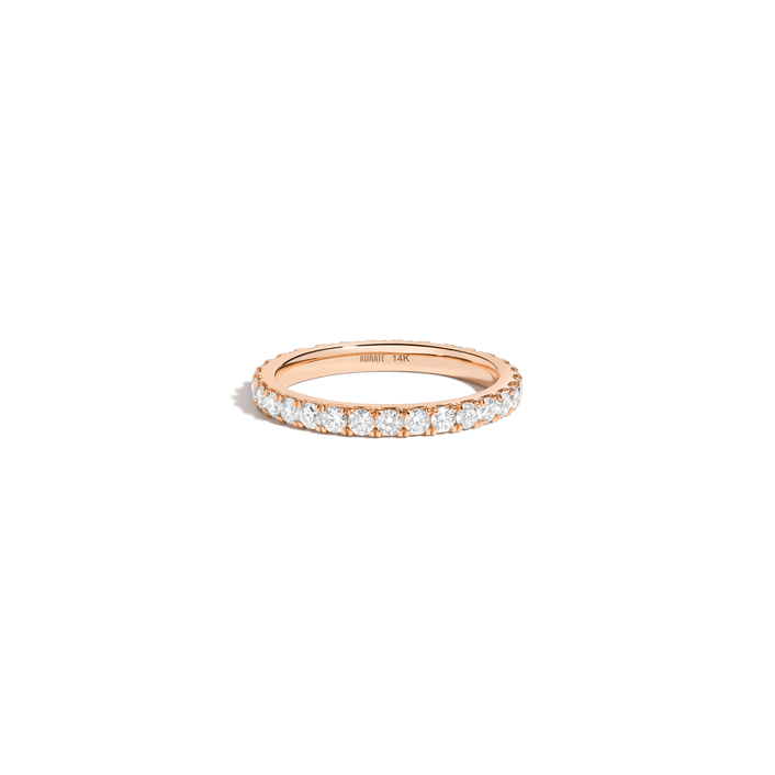 Round Diamond Eternity Ring 14k 18k Rose Gold Lab-grown Natural