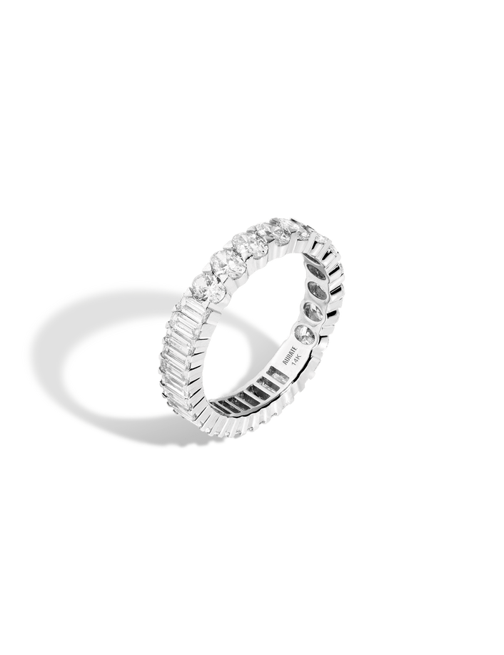 Two-in-One Diamond Eternity Ring 14k 18k White Gold First Lab-grown First