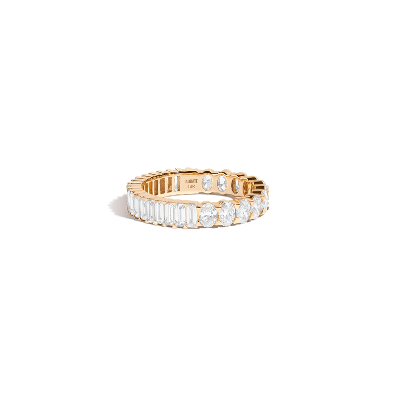 Luxe Lab Diamond Two One Oval Eternity Ring Band