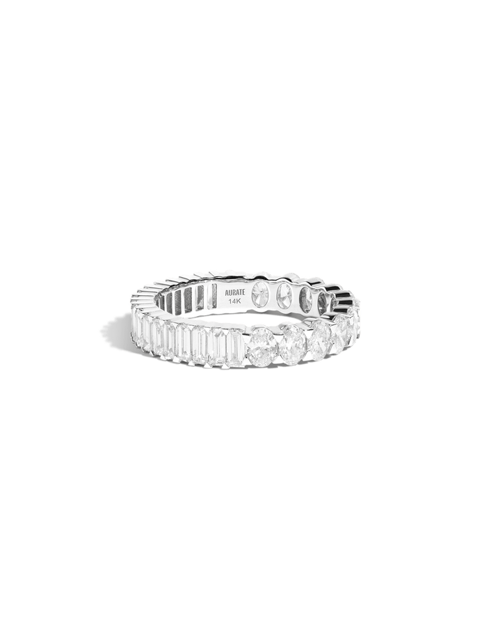 Two-in-One Diamond Eternity Ring 14k 18k White Gold First Lab-grown First