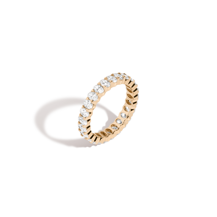 Oval Diamond Eternity Ring 14k 18k Yellow Gold First Lab-grown Natural First