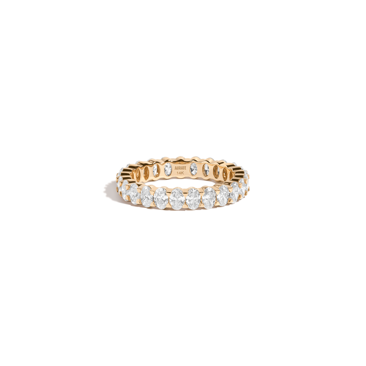 Oval Diamond Eternity Ring 14k 18k Yellow Gold First Lab-grown Natural