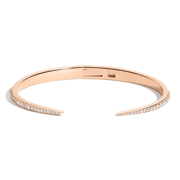 Diamond Claw Hinged Bracelet 14k 18k Rose Gold