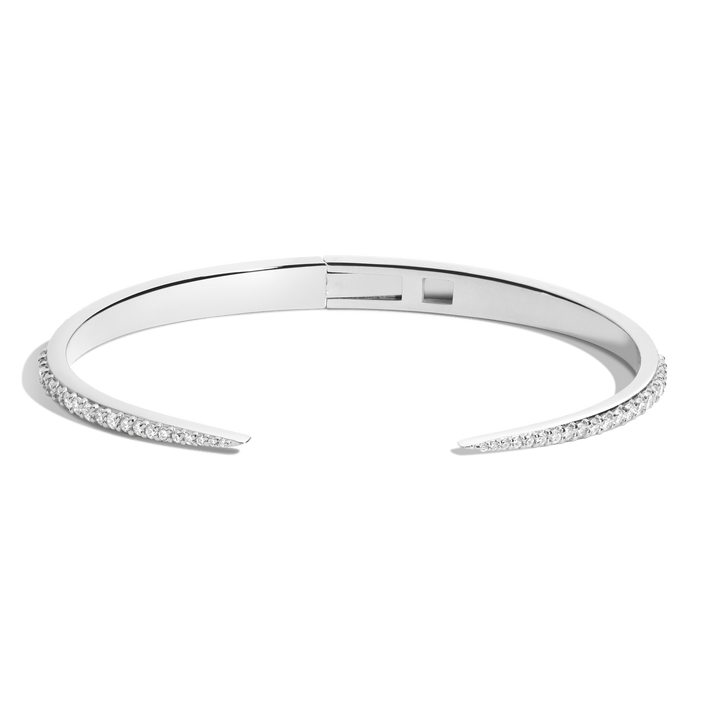 Diamond Claw Hinged Bracelet 14k 18k White Gold