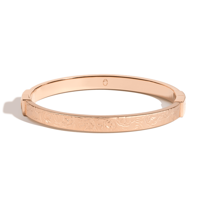 AURATE X MACENNA: Rose Garden Hinged Bracelet Vermeil Rose Gold