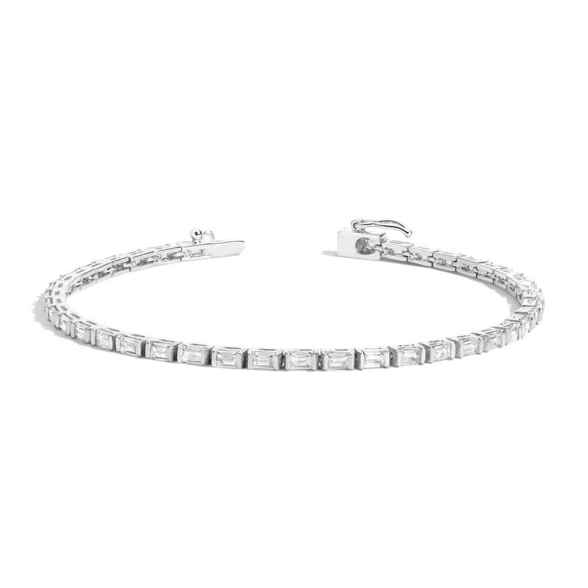 Baguette Diamond Platinum Line Bracelet | 1stdibs.com | Tennis bracelet  diamond, Vintage diamond bracelet, Diamond necklace designs