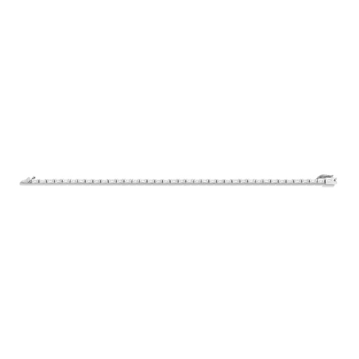 Horizontal Baguette Diamond Tennis Bracelet 14K White Gold 6.5in 7in 3ct