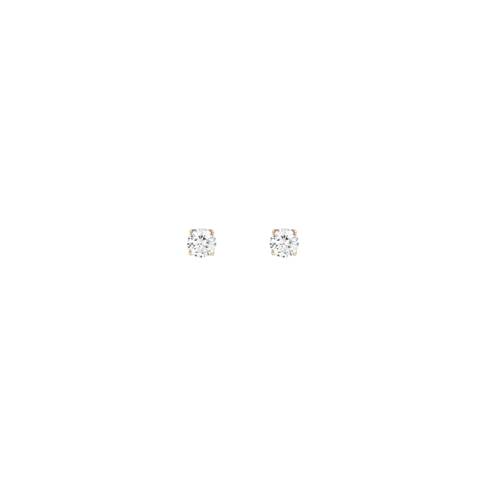 White Sapphire Solitaire Stud Earrings