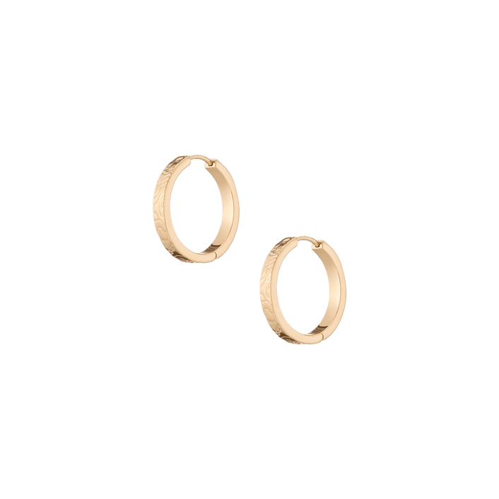 AURATE X MACENNA: Rose Garden Hoop Earrings Vermeil 14k Yellow Gold Pair Single First