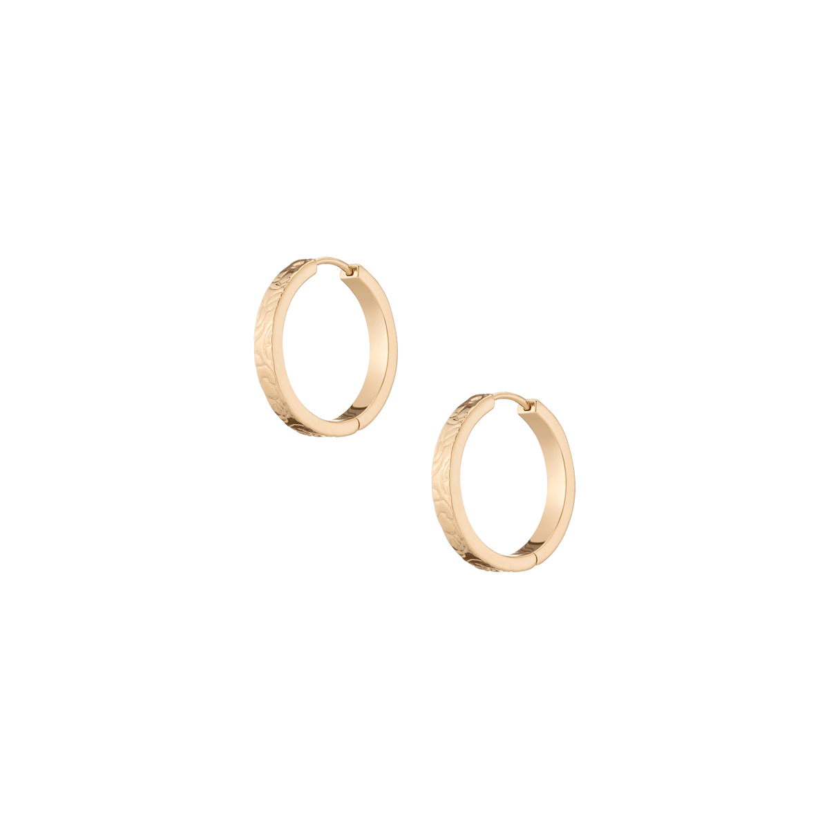 Small Oval Rose Hoop Earring