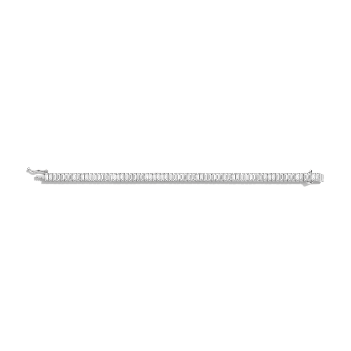 Baguette Diamond Tennis Bracelet 14K White Gold 6.5in 7in 12ct