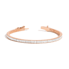 Lab Grown White Sapphire Baguette Tennis Bracelet