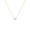 Oval Gemstone Solitaire Necklace Vermeil Yellow Gold White Sapphire First