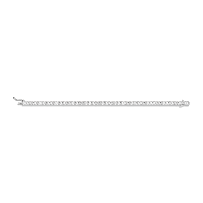 White Sapphire Baguette Tennis Bracelet Vermeil White Gold 6.5in 7in 6ct