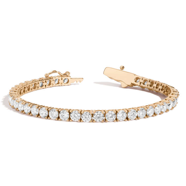 White Sapphire Tennis Bracelet Vermeil Yellow Gold 6.5in 7in 10ct