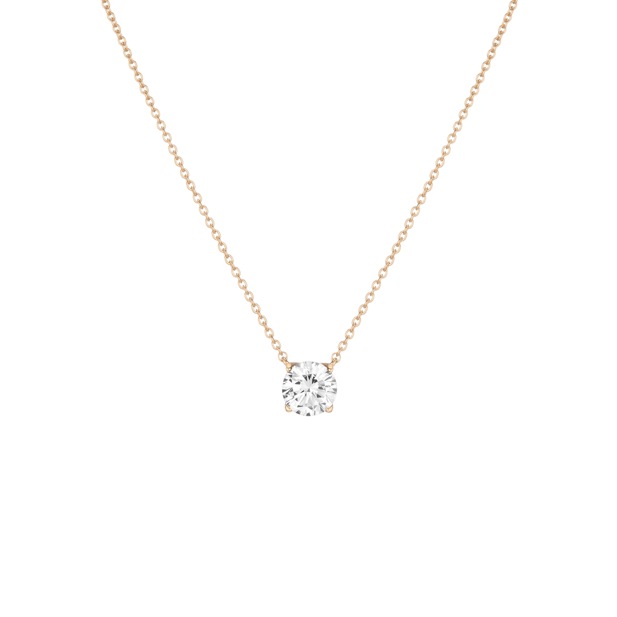 White Sapphire Solitaire Necklace