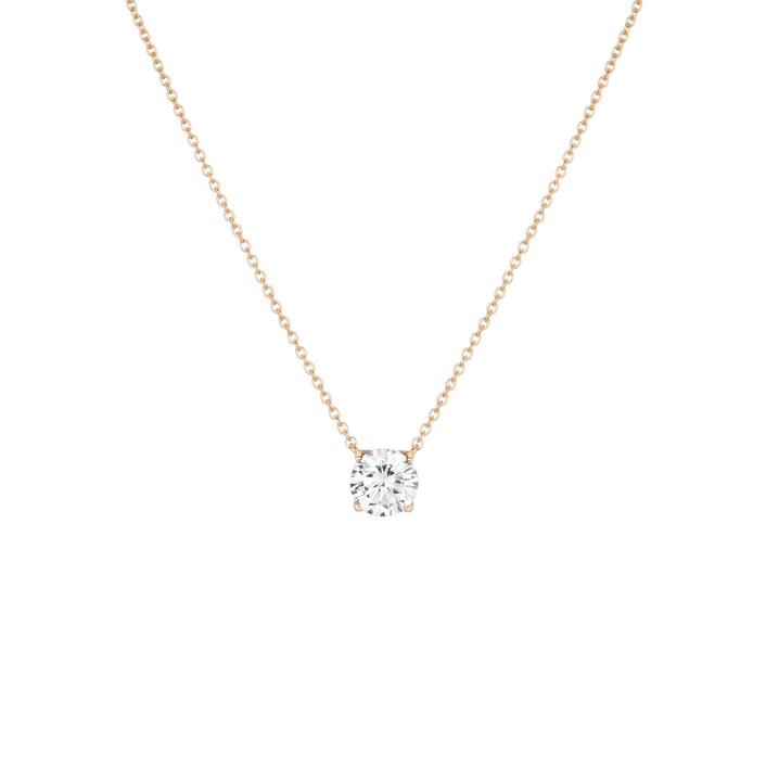 Round Gemstone Solitaire Necklace