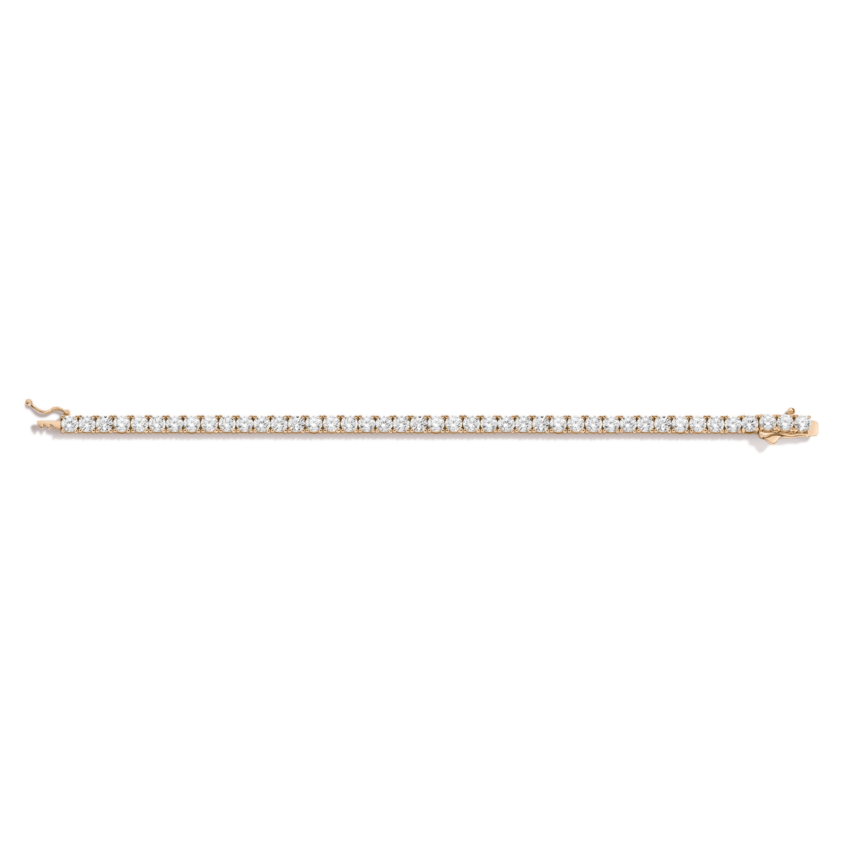 Boyfriend Lab Grown White Sapphire Tennis Bracelet Vermeil Yellow Gold 13ct 7in 7.5in 8in