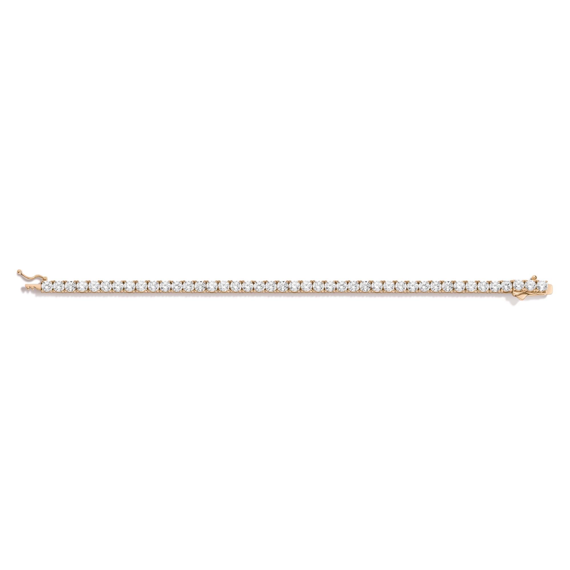 Boyfriend Lab Grown White Sapphire Tennis Bracelet Vermeil Yellow Gold 13ct 7in 7.5in 8in