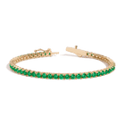 Lab Grown Green Emerald Tennis Bracelet