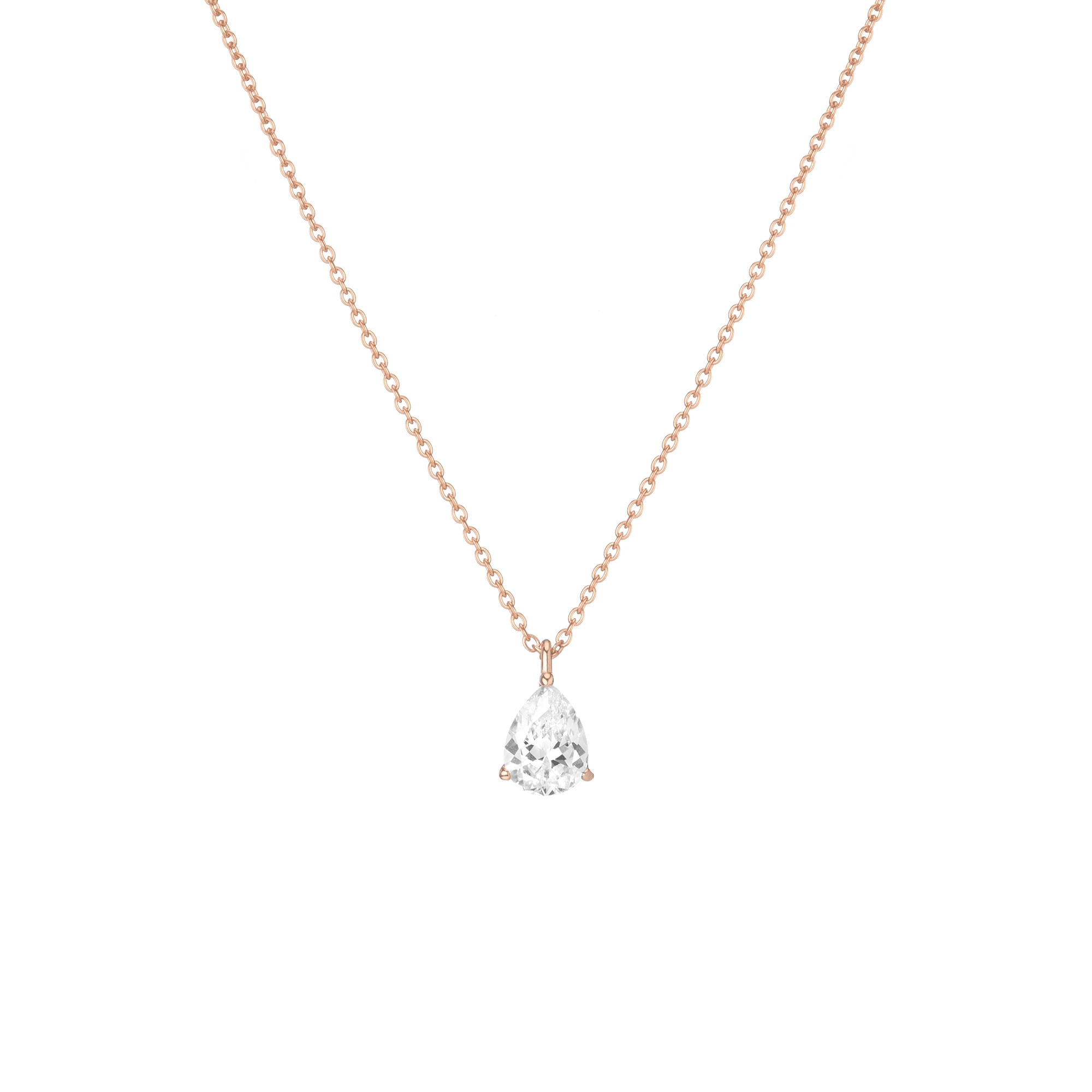 Pear Gemstone Solitaire Necklace