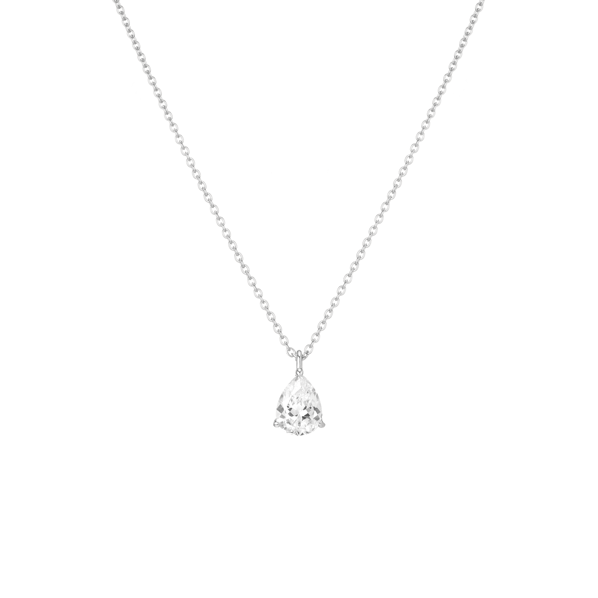 Pear Gemstone Solitaire Necklace