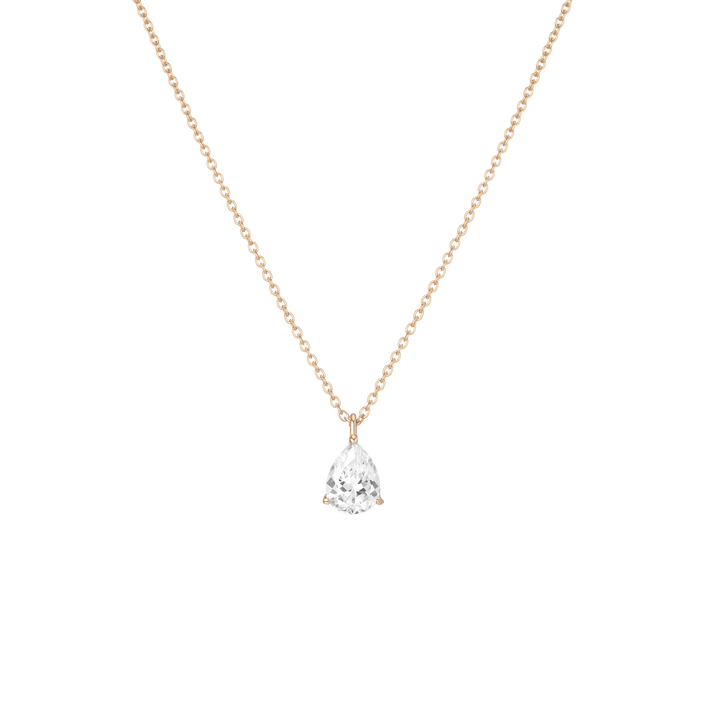 Pear Gemstone Solitaire Necklace