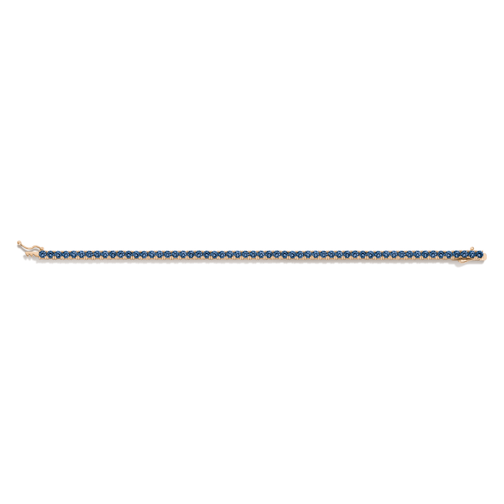 Blue Sapphire Tennis Bracelet Vermeil Yellow Gold 6.5in 7in 6ct